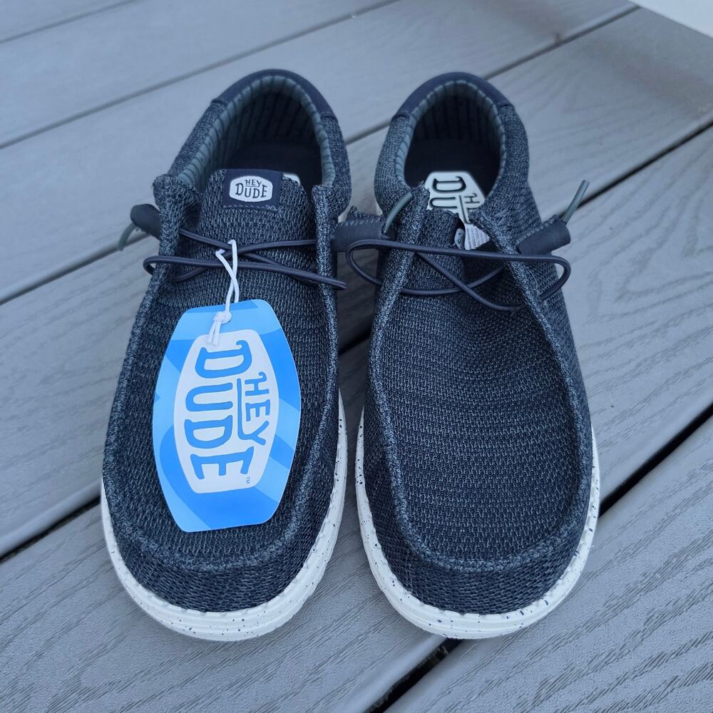 NWT, Hey Dude Men's Wally Stretch Sox Shoes Navy Blue, Size 9